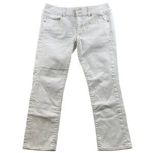 American Eagle Women's Artist Jeans Size 6 White Stretch Denim Straight Leg
